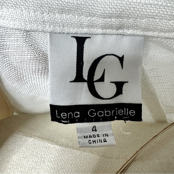 Lena Gabrielle White French 100% Linen Gauze Romantic 3/4 Jacket Size 4 - Picture 7 of 13